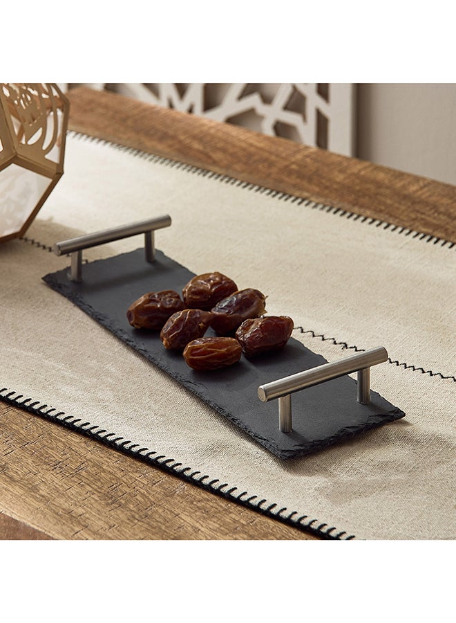Home Box Slate Rectangular Tray with Handle - Image 1